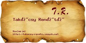 Takácsy Renátó névjegykártya